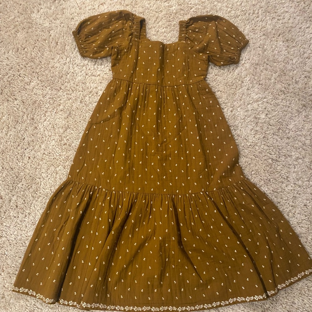 Madewell Quilted Tiered Midi Dress in Welsh Blossoms